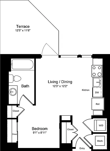 Floor plan S02 with Terrace