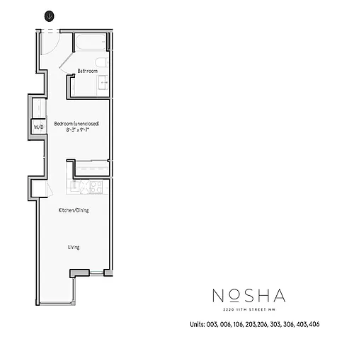 Floor plan Jr 1 Bed- 1Bath C1