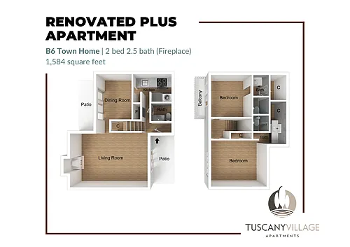 Floor plan B6 Town Home Renovated Plus