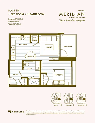 Floor plan 1 Bed (ADA) / 1 Bath
