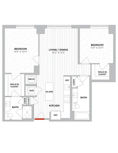Floor plan 2 Bed/2 Bath-C05 West