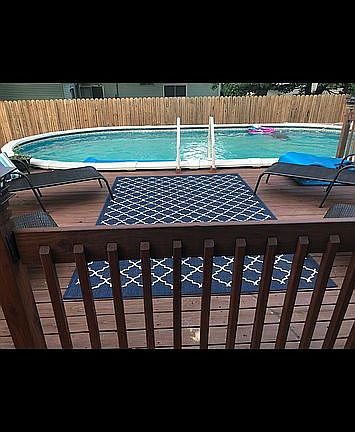 gated deck to pool