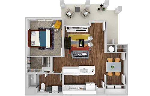 Floor plan One Bedroom - Goodman Cottage