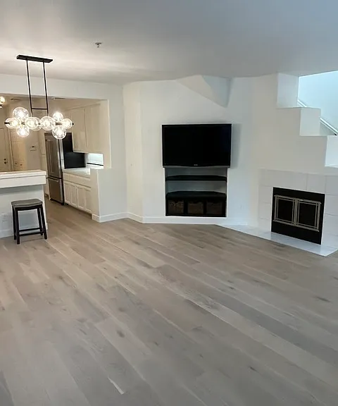 Living Room/Dining Room With Gas Fireplace