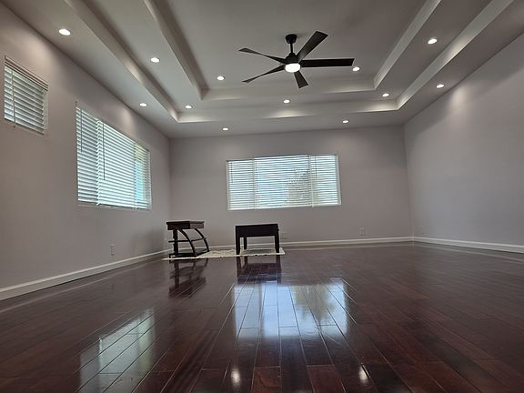 Great room with lifted ceiling