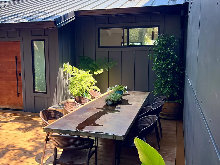 Garden dining area