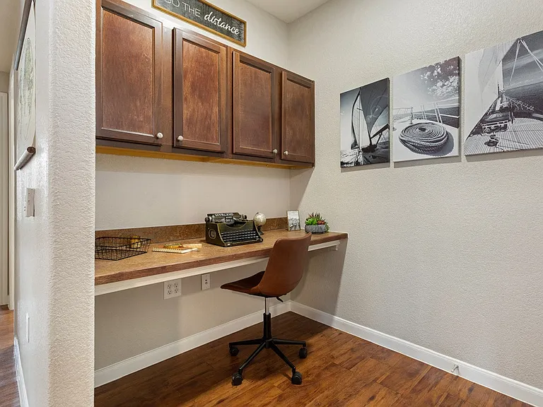Do homework or work from a built in desk!