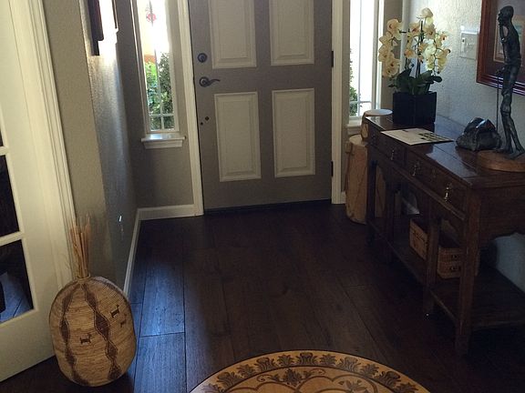 Entry with wood medallion