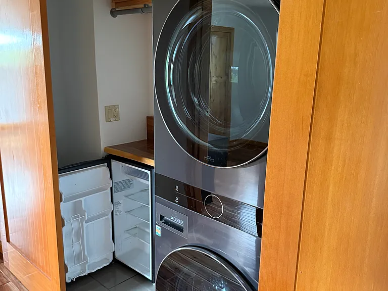 Newer updated washer and dryer and mini fridge