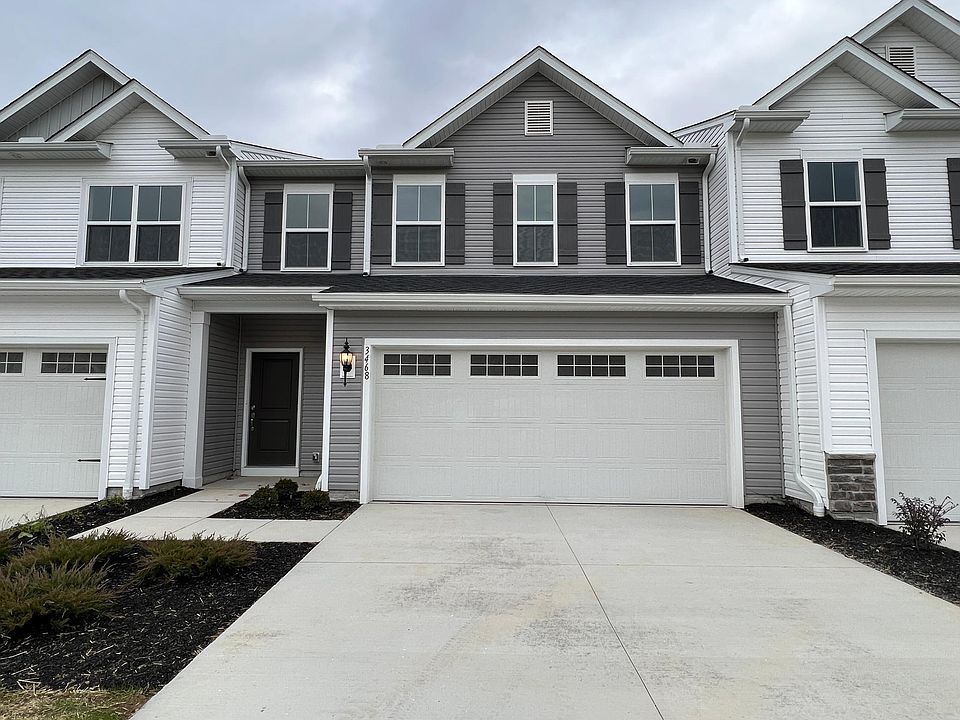 Front view of townhome