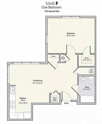 Floor plan 1 Bedroom F