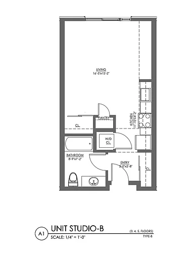 Floor plan Studio - 479 sqft