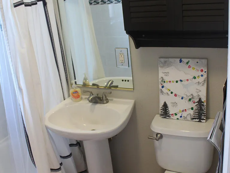 guest bathroom off of kitchen