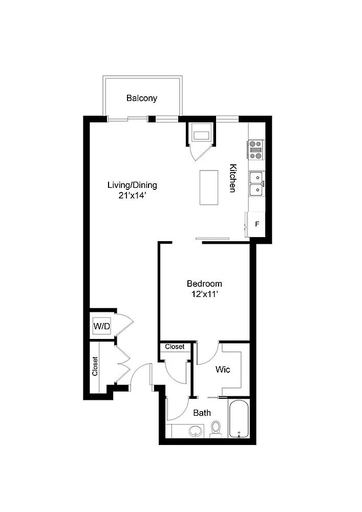 Floor plan 1G 1800 Lake