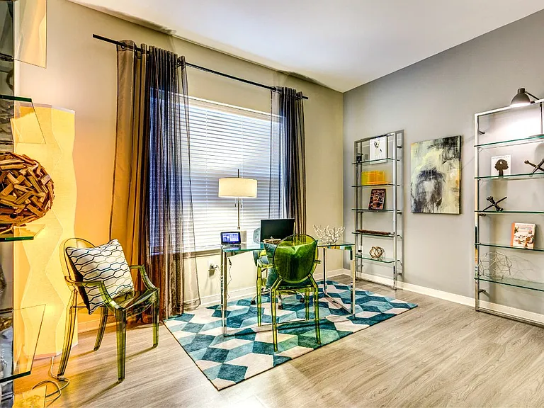 Plush carpet, ceramic, and luxury vinyl tile throughout