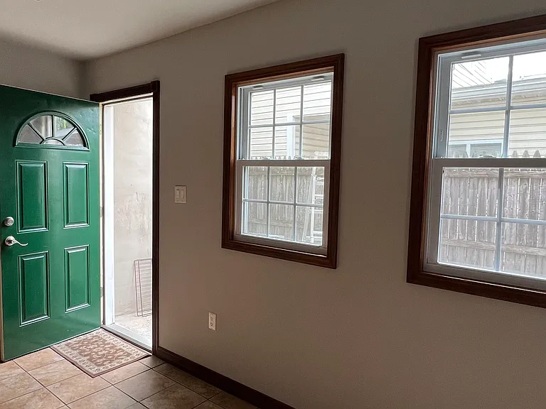 Kitchen leading to backyard.