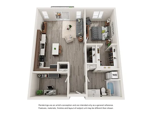 Floor plan 1 Bedroom with Den