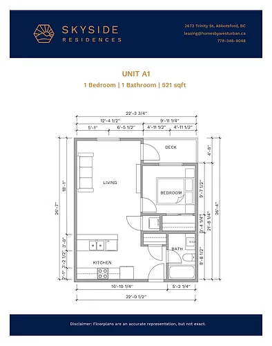 Floor plan 1 Bedroom 1 Bed 1 Bath 6