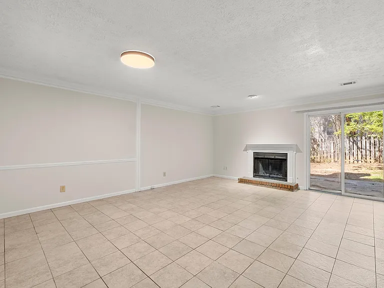 Living room with fireplace.