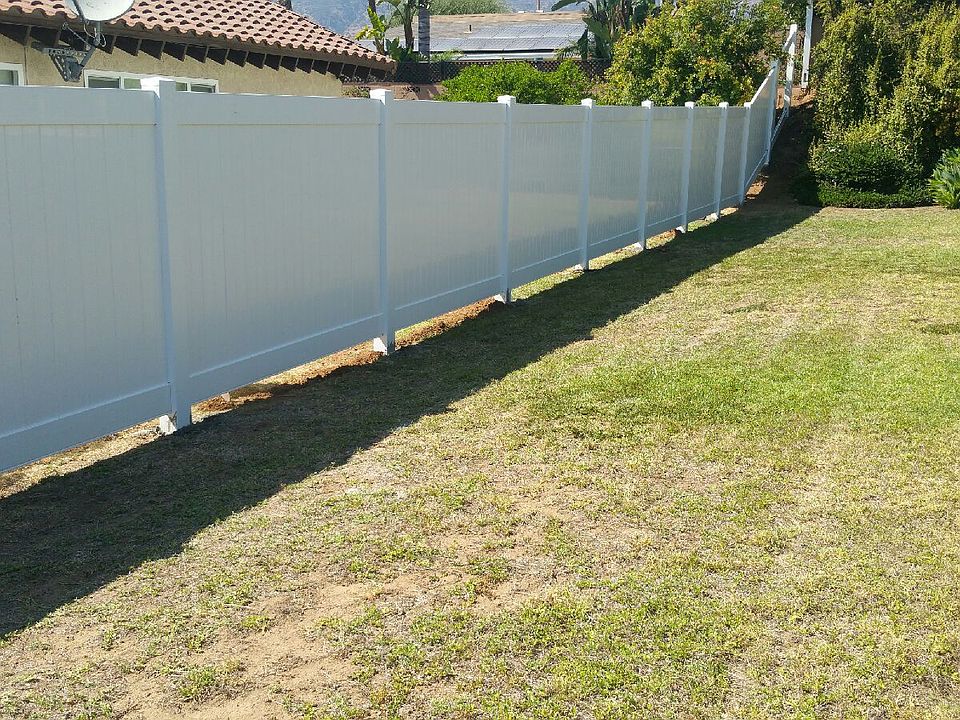 Brand new white vinyl fence
