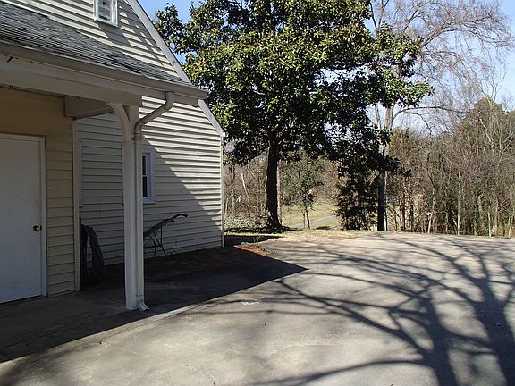 View down private driveway