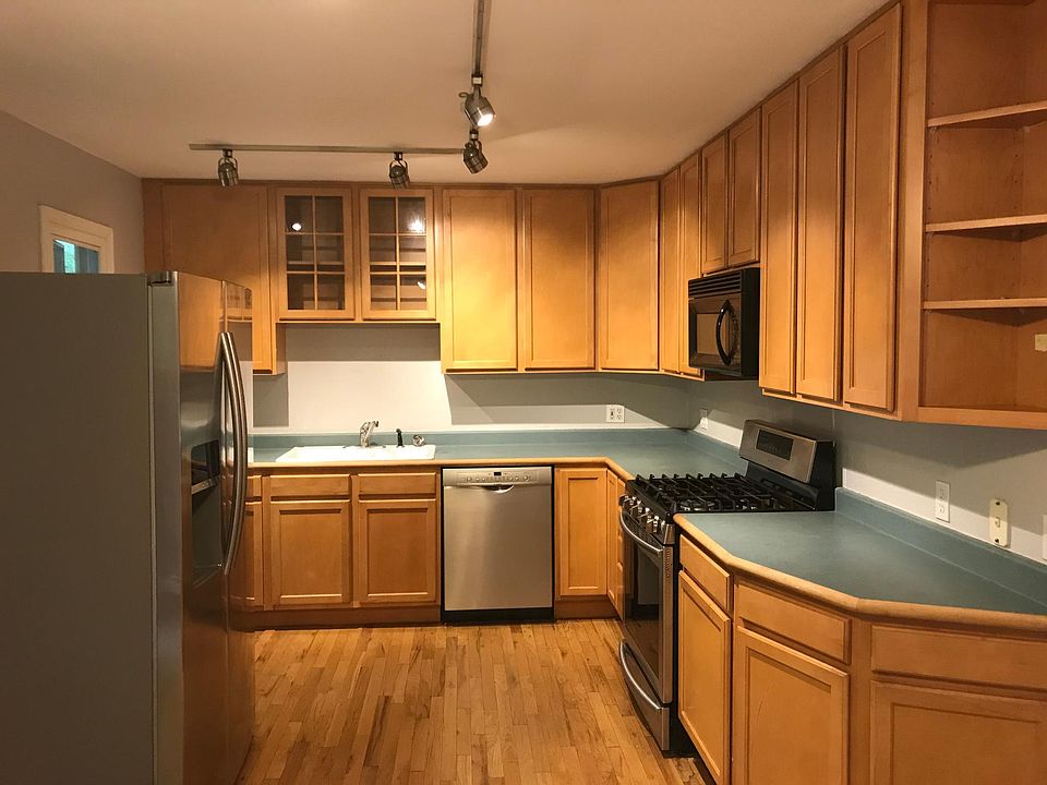 Kitchen with stainless steel appliances