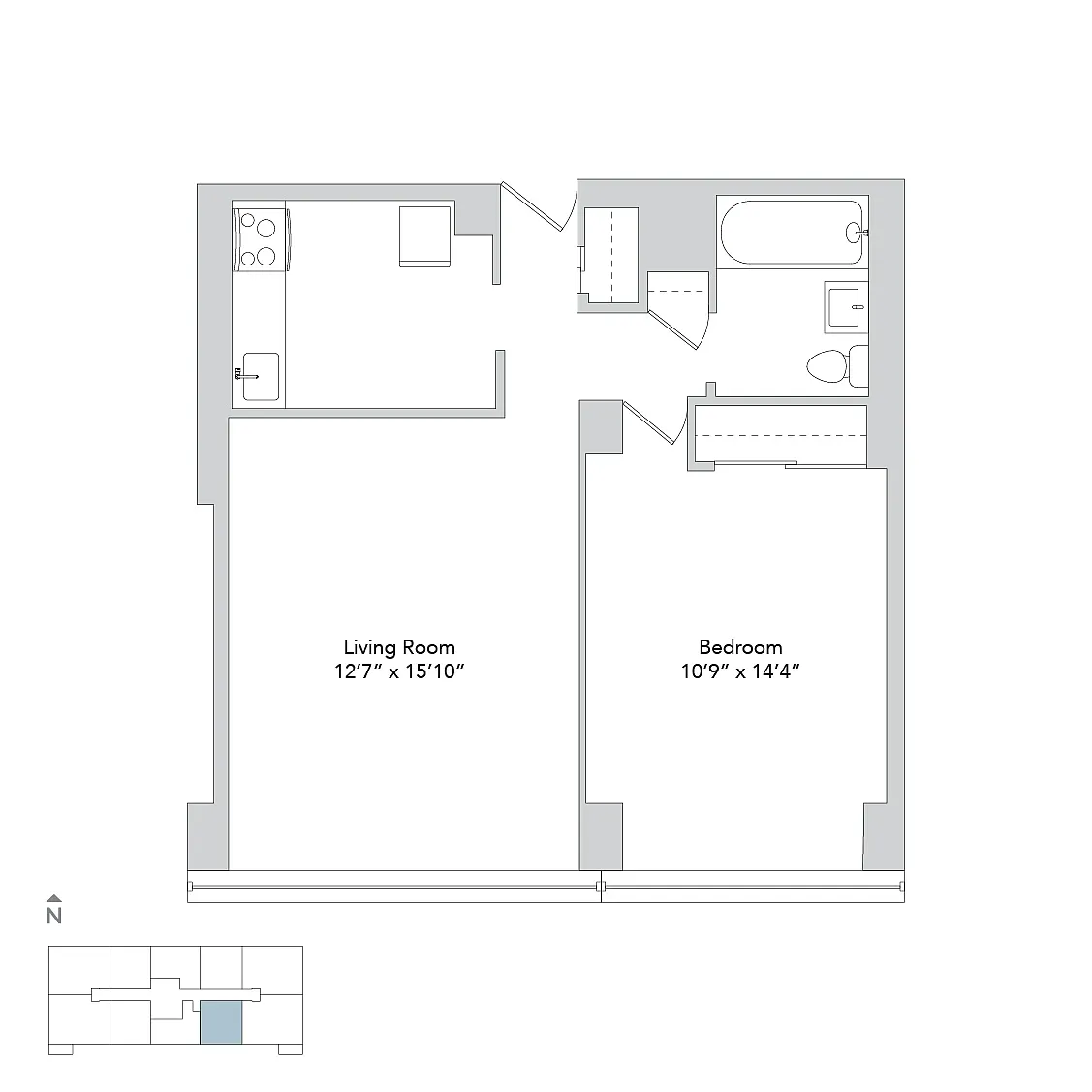 Floor plan lakem1-1b1c