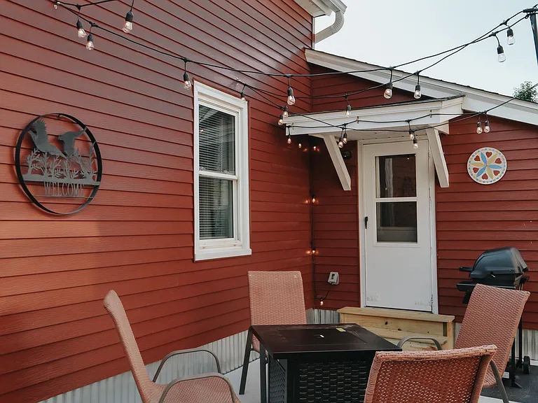 patio with lights