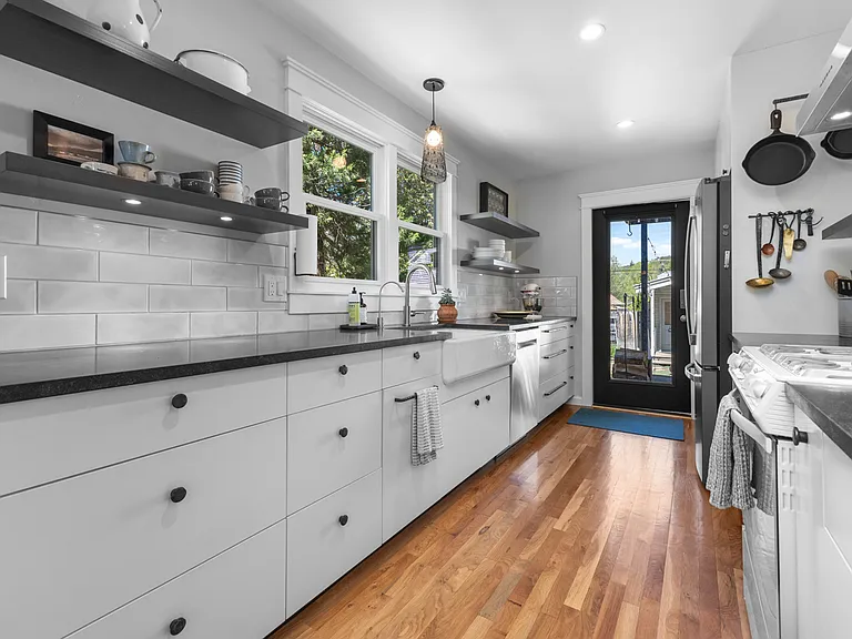 Kitchen with Backyard Door in Photo
