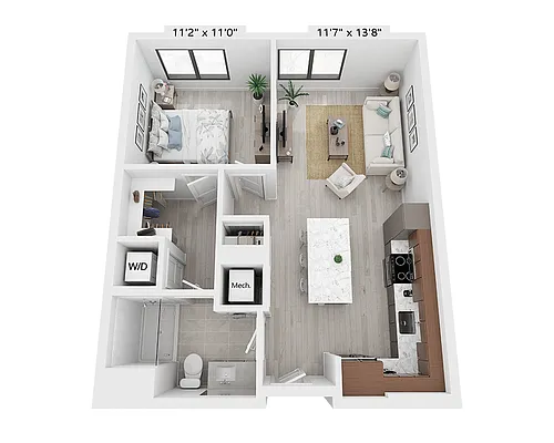 Floor plan One Bedroom - A1K