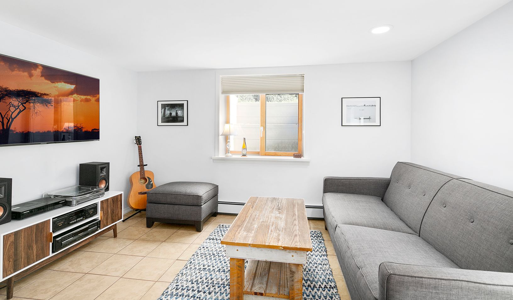 Full finished basement / media room