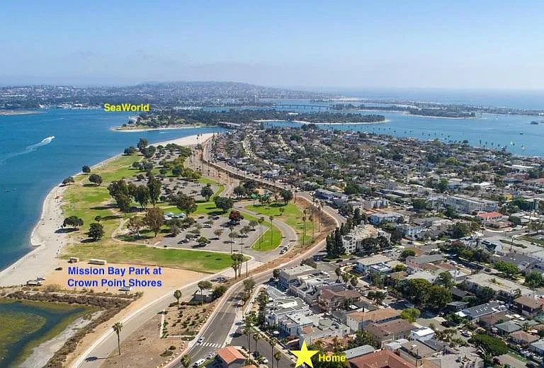 Aerial view over the neighborhood