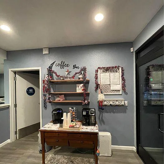 Coffee station in club office.