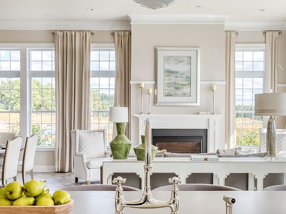 Kitchen view of fireplace