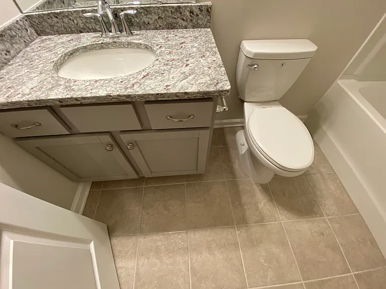 lower level bathroom with shower.