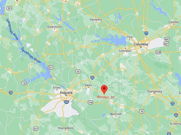 Map Location of Windsor, SC 