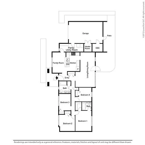 Floor plan The Petticoat Single Story E1-E4
