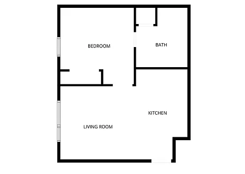 Floor plan 1 Bedroom - 1 Bath