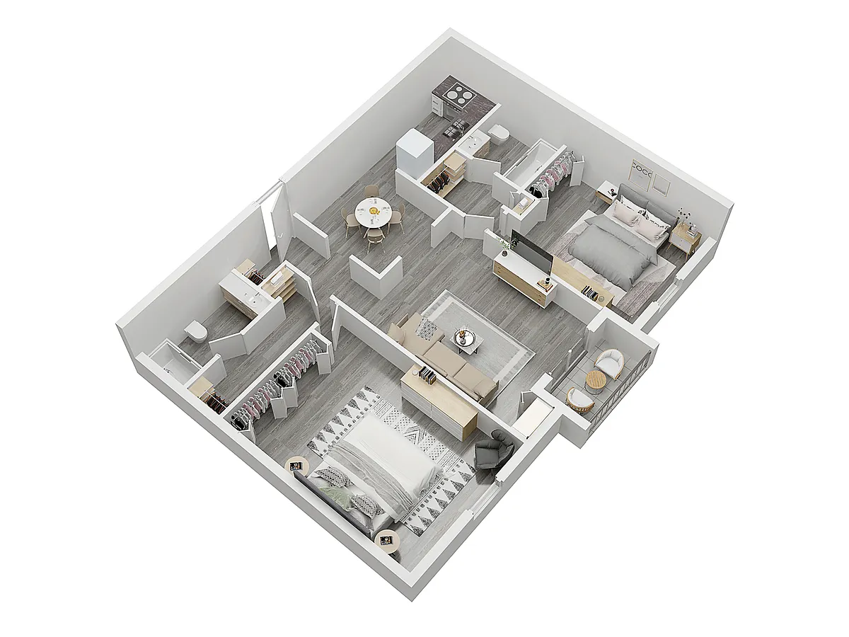 Floor plan 2X2-2A