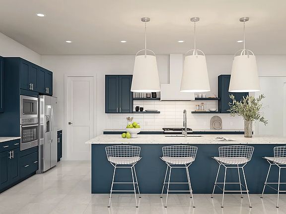 Kitchen with pendant lighting