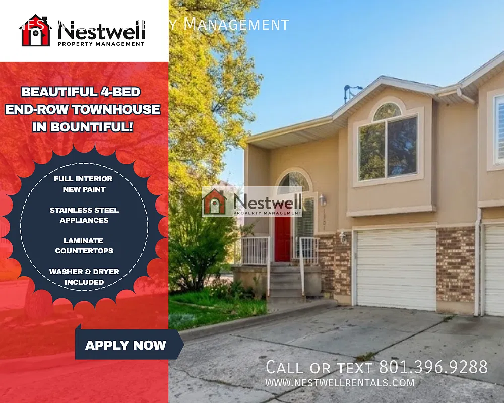 Beautiful 4-bed end-row townhouse in Bountiful! — Photo 1