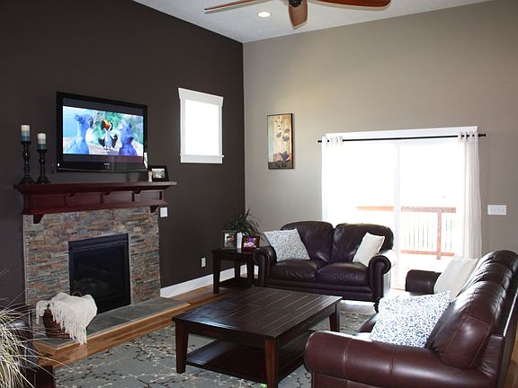 living room looking out to covered deck