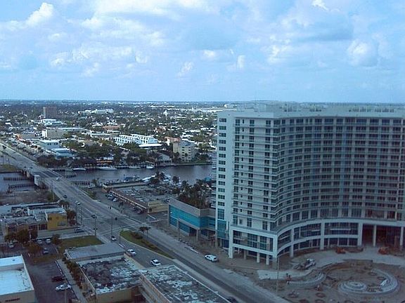 The view of the city and the intracoastal from the balcony