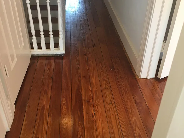 Newly refinished hardwoods