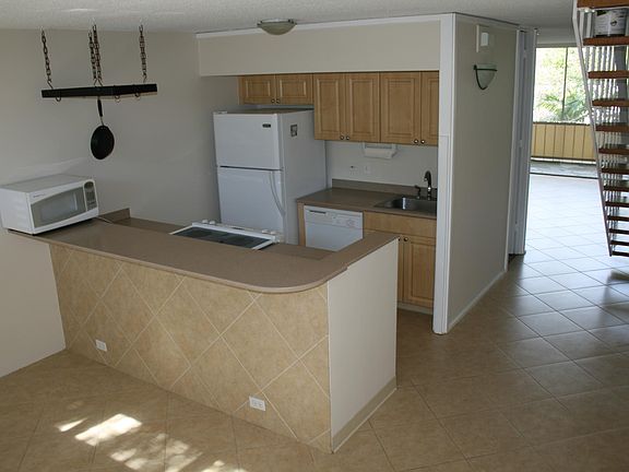 View past kitchen to living room
