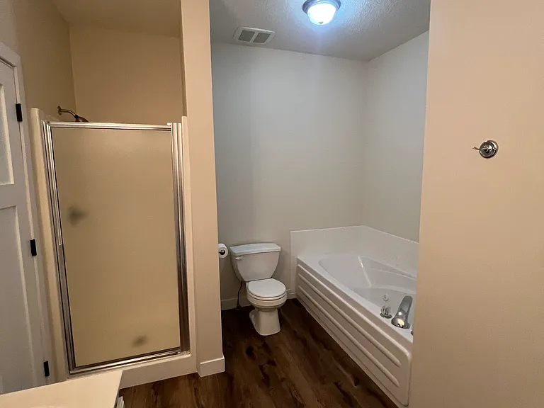 Separate shower and jetted tub