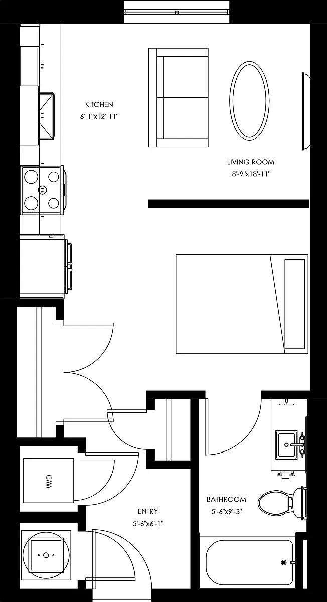 Floor plan S1A - Studio Affordable