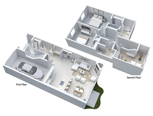 Floor plan 2 Bedroom - 2.5 Bath Townhouse Large