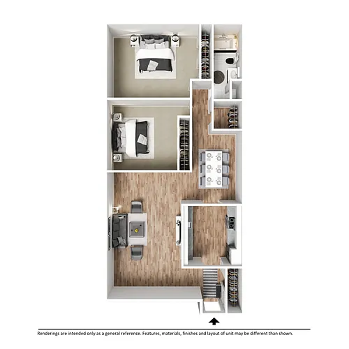 Floor plan 2 Bedroom 1 Bathroom
