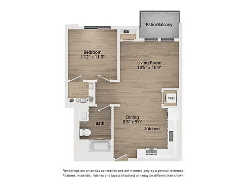 Floor plan 1 BR TYPE F